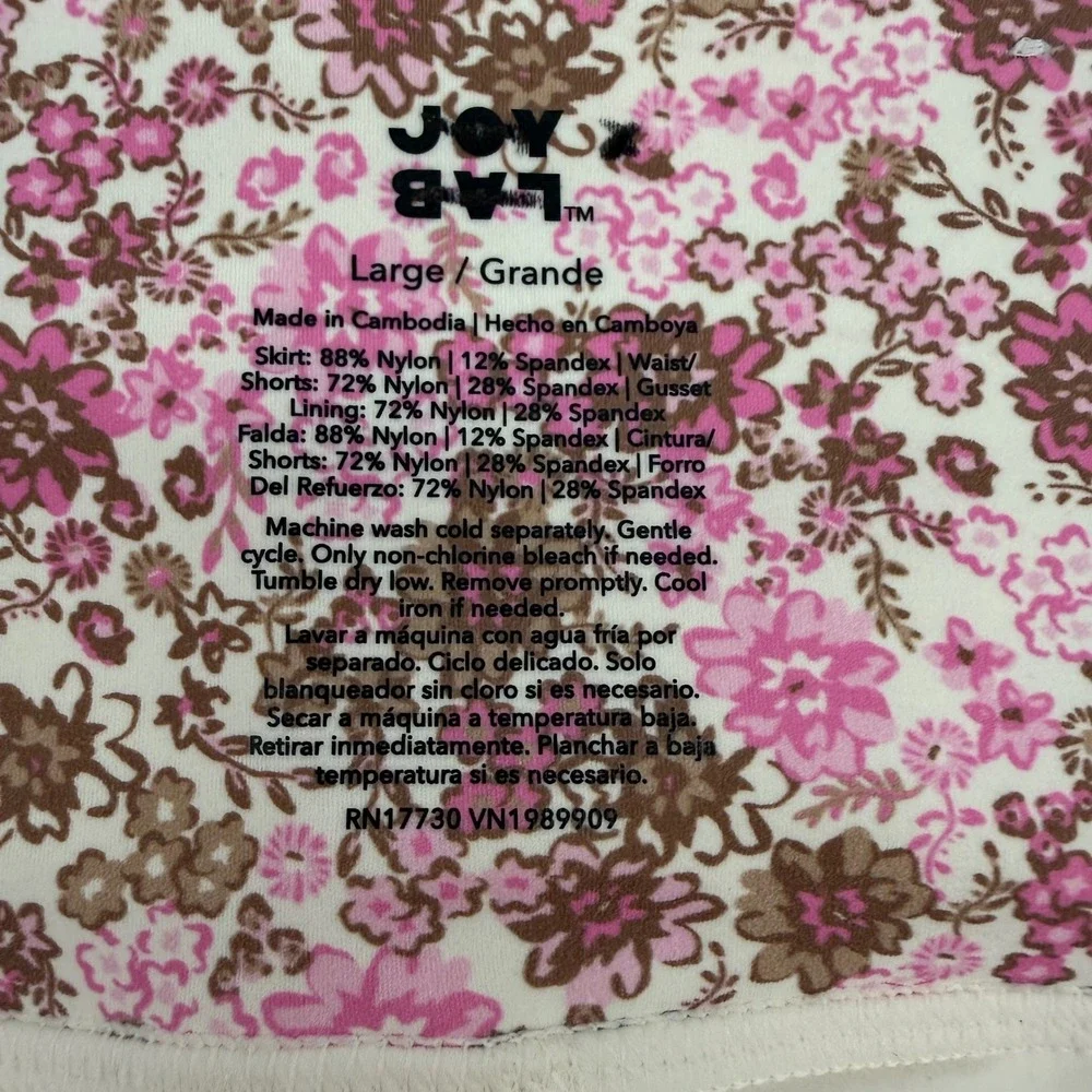 JoyLab Pink Floral Layered Ruffle Skort Large Tennis Pickleball Coquette Y2K